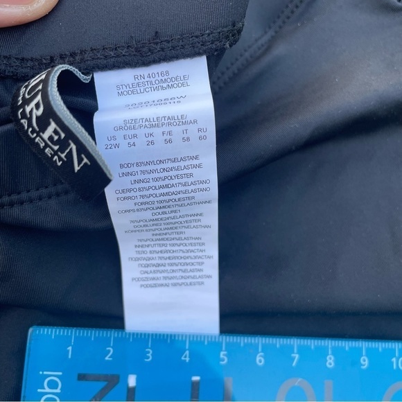 Ralph Lauren High Waisted Rauched Bikini Bottom Black 22 W - Picture 3 of 9